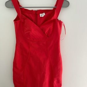 Super down red mini dress